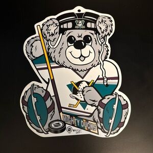 Wincraft Mighty Ducks Bear Sign - Teal, White, Black
